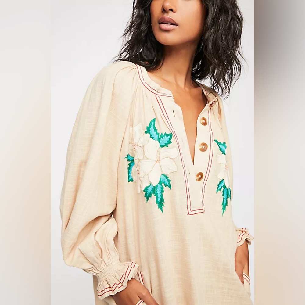Antik Batik - Zahid Embroidered Linen dress (S/38)